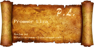 Prommer Liza névjegykártya